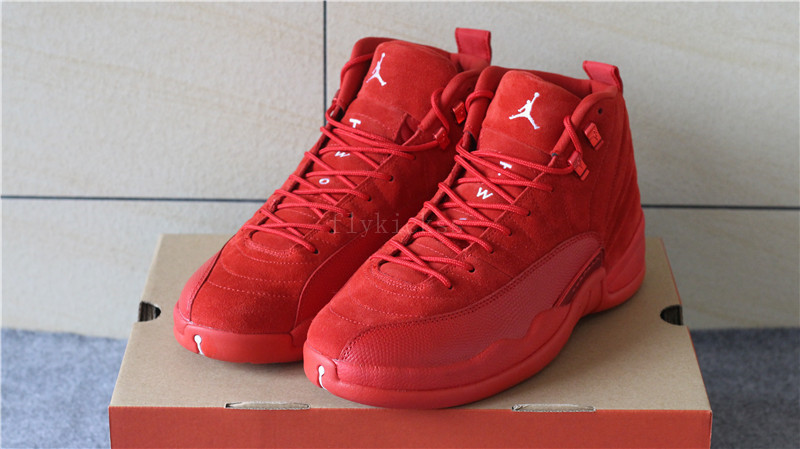 Authentic Air Jordan 12 Premium Red Suede